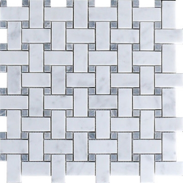 Picture of Stone Collection - Bianco Carrara Mosaic Basketweave Bianco Carrara Honed