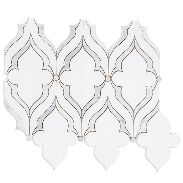 Picture of SOHO Studio Corp - Water Jet Mosaic MJ Viola White Thassos White Carrara Lines