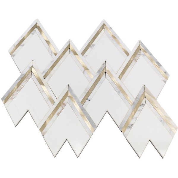 Picture of SOHO Studio Corp - Vanessa Deleon Crystallized Thassos White Gold Calacatta Line