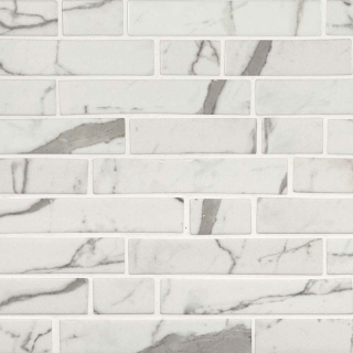 Picture of MS International - Glass Mosaic Interlocking 12 x 12 Statuario Celano