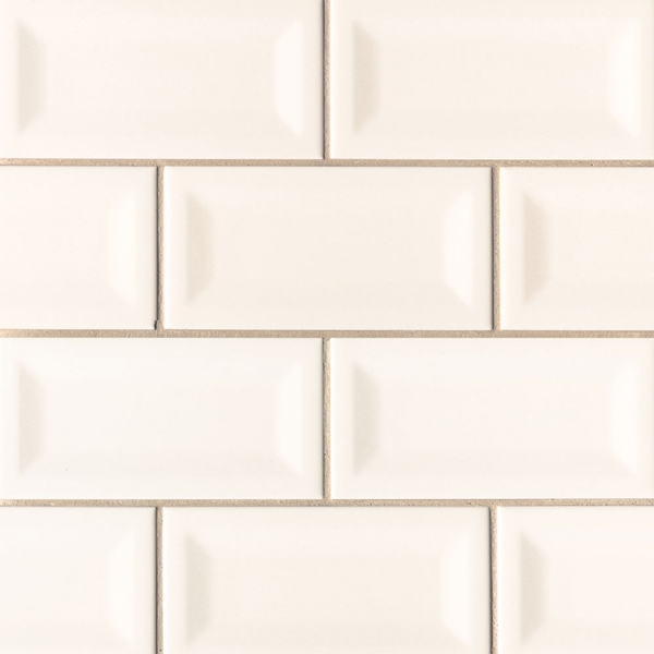 Picture of MS International - Subway 3 x 6 Beveled Almond Inverted Bevel