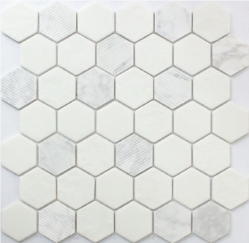 Picture of Roca - Rockart Mosaic Hexagon Carrara