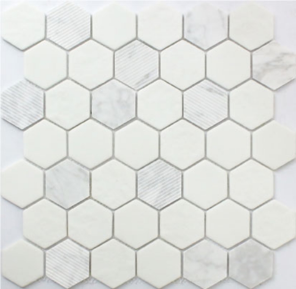 Picture of Roca - Rockart Mosaic Hexagon Carrara