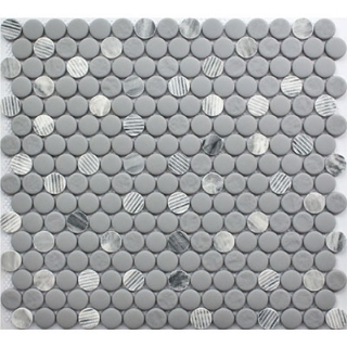 Picture of Roca - Rockart Mosaic Penny Round Gray Granite