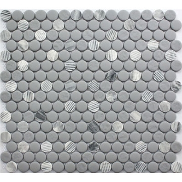 Picture of Roca - Rockart Mosaic Penny Round Gray Granite