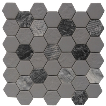 Picture of Roca - Rockart Mosaic Hexagon Gray Granite