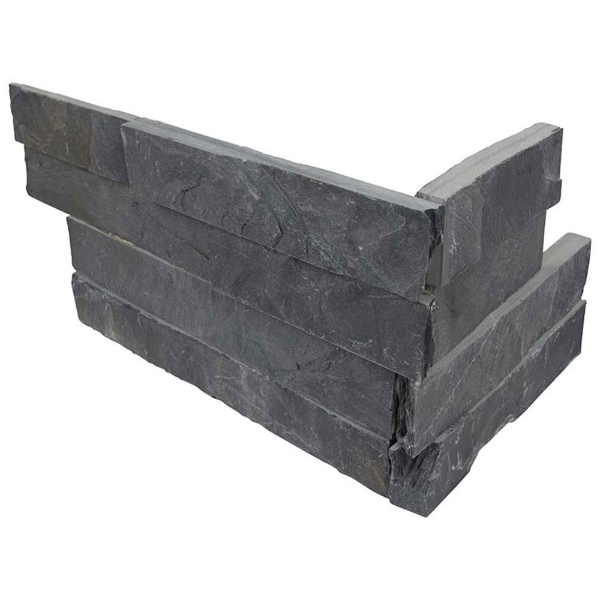Picture of MS International - RockMount Stacked Stone L Corner 6 X 12 x 6 Premium Black