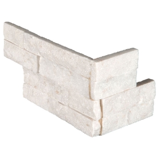 Picture of MS International - RockMount Stacked Stone L Corner 6 X 12 x 6 Arctic White Multi Finish