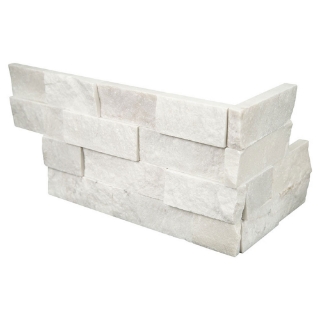 Picture of MS International - RockMount Stacked Stone L Corner 6 X 12 x 6 Cosmic White