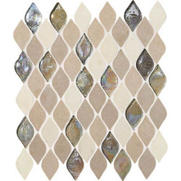 Picture of Daltile - Stone Decorative Accents Raindrop Mosaic Blanc Et Beige
