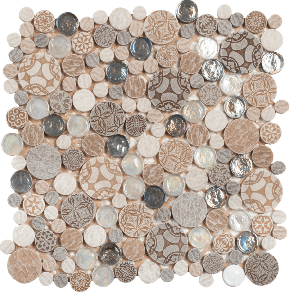 Picture of Bati Orient - Round Mosaic Penny Round Decor Beige