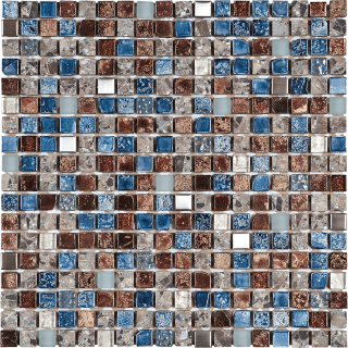 Picture of Bati Orient - Mix Mosaic 1/2 x 1/2 Mix Blue Steel Blue Glass