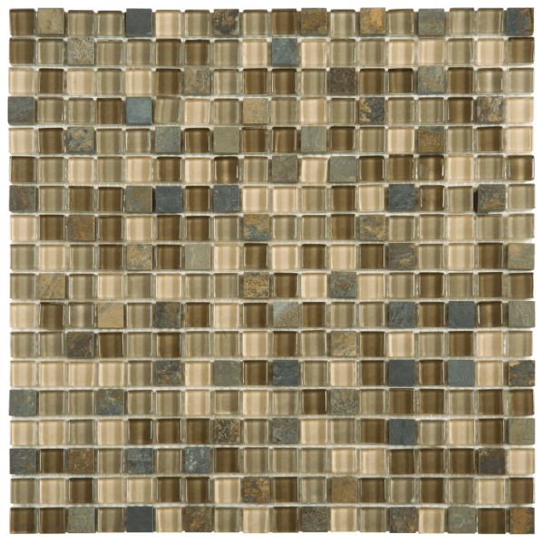 Picture of Bati Orient - Mix Mosaic 5/8 x 5/8 Beige Brown Slate Glass