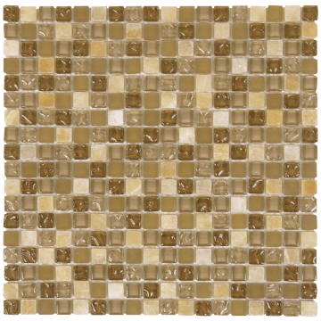 Picture of Bati Orient - Mix Mosaic 5/8 x 5/8 Onyx Marble Beige Matte Glossy Glass