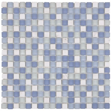 Picture of Bati Orient - Mix Mosaic 5/8 x 5/8 White Marble Blue Matte Glass