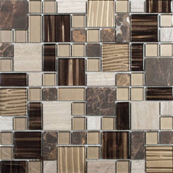 Picture of Bati Orient - Mix Mosaic Mixed Size Marble Beige/Glass Beige/Brown