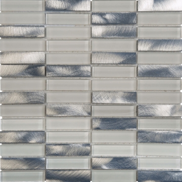 Picture of Bati Orient - Mix Mosaic Mix Rectangles Aluminum White Glass