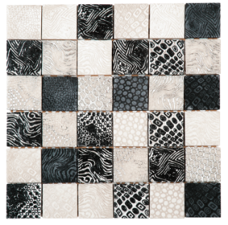 Picture of Bati Orient - Mix Mosaic Decor 2 x 2 Black & White Matte Stone