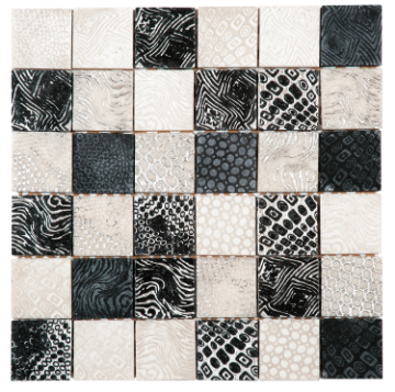 Picture of Bati Orient - Mix Mosaic Decor 2 x 2 Black & White Matte Stone