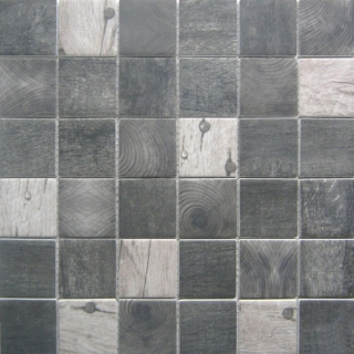 Picture of Bati Orient - Recycled Glass Wood Look Squares Black Grey