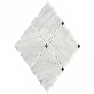 Picture of SOHO Studio Corp - Water Jet Mosaic MJ Amina White Carrara White Thassos Bardiglio Dots