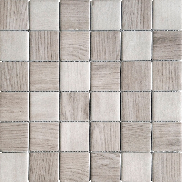 Picture of Bati Orient - Recycled Glass Wood Look Squares Beige Mix