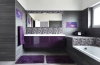 Picture of Bati Orient - Mix Mosaic 1 x 2 Grey Polished Quartzite Purple & White Glass
