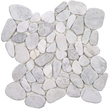 Picture of Tesoro - Ocean Stones Sliced Mosaic Fossil Carrara
