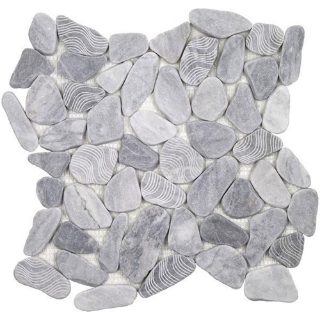 Picture of Tesoro - Ocean Stones Sliced Mosaic Wave Bardiglio