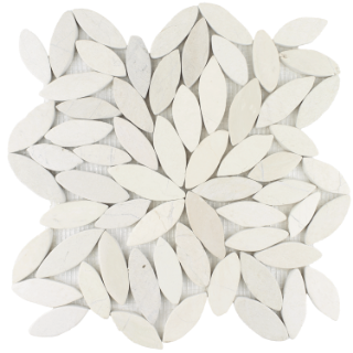 Picture of Tesoro - Ocean Stones Sliced Mosaic Ivory Sliced Flower