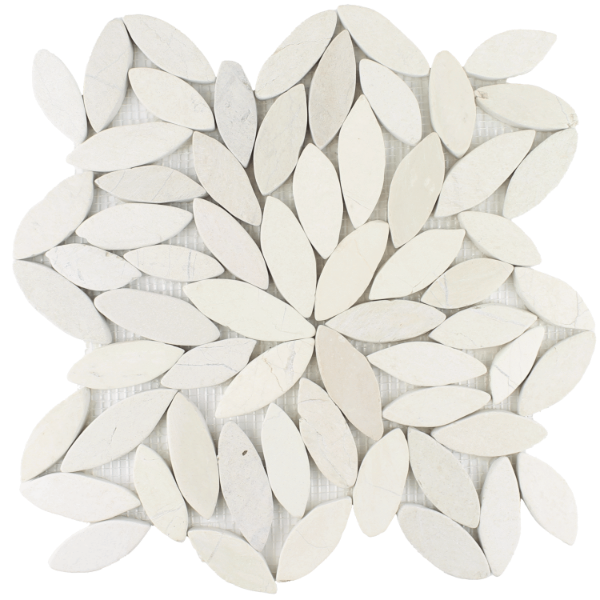 Picture of Tesoro - Ocean Stones Sliced Mosaic Ivory Sliced Flower