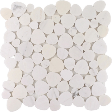 Picture of Tesoro - Ocean Stones Sliced Mosaic Milky White