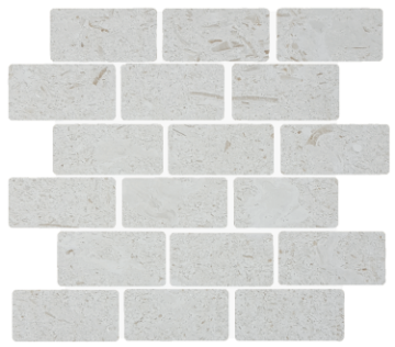 Picture of Tesoro - Pietra Antica Antiqued Stones Split Face Mosaic 2 x 4 Sand Key Shell Stone Brushed