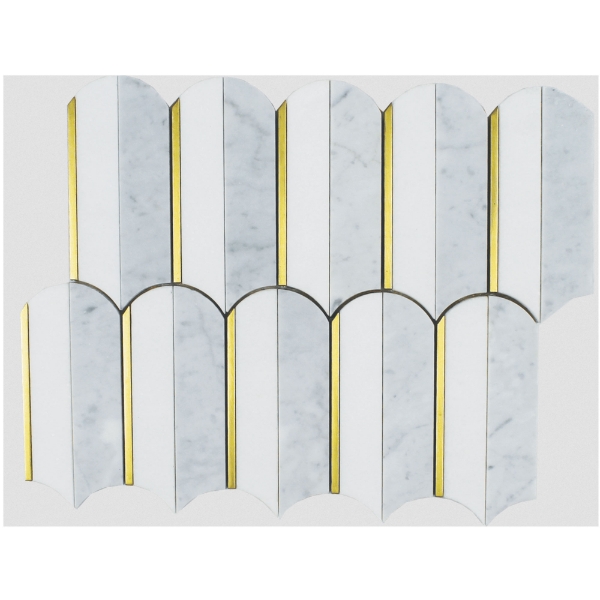 Picture of Tesoro - Metropolitan Waterjet Showtime Thassos Carrara Copper Inlay