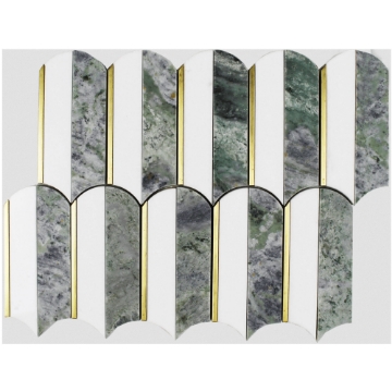 Picture of Tesoro - Metropolitan Waterjet Showtime Thassos Green Jade Copper Inlay