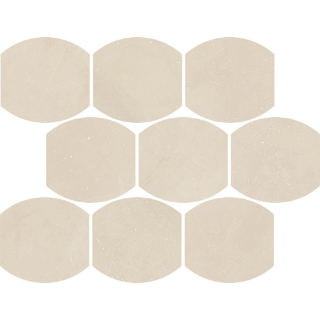 Picture of Tesoro - Walk Oval Mosaic Ivory
