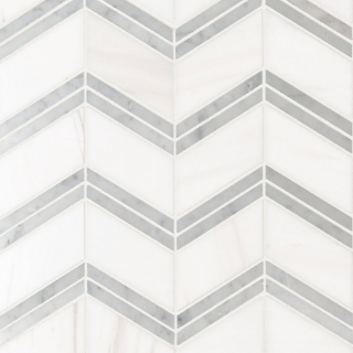 Picture of MS International - Marble Mosaic Chevron Bianco Dolomite