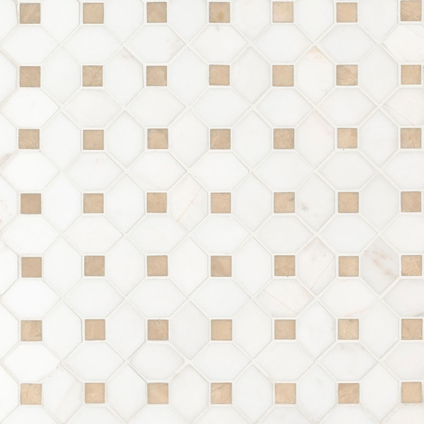 Picture of MS International - Marble Mosaics Dotty Bianco Dolomite Crema