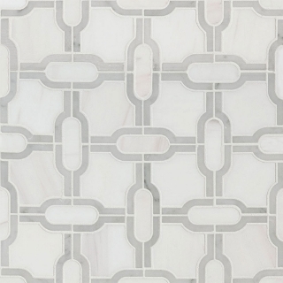 Picture of MS International - Marble Mosaics Geometrica Bianco Gridwork