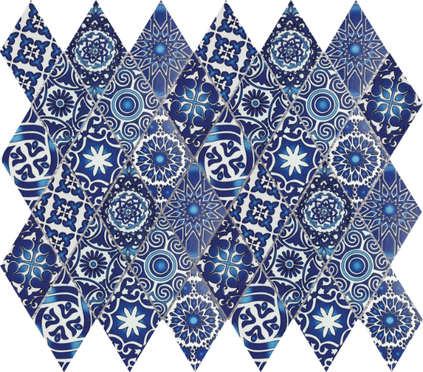Picture of Bati Orient - Ceramic Patchwork Diamond Blue