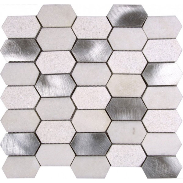 Picture of Bati Orient - Marble Hexagon Mix Aluminum Multi Finish Silver White