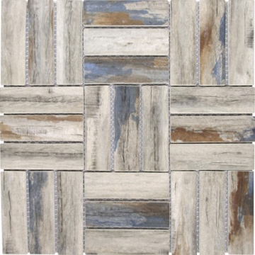 Picture of Bati Orient - Stacked Square Wood Beige/Brown/Blue