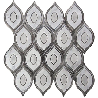 Picture of MiR Mosaic - Waterjet Peacock Peacock White