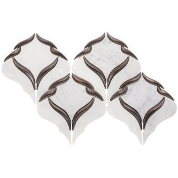 Picture of SOHO Studio Corp - Water Jet Mosaic Cinque Terre White Carrara