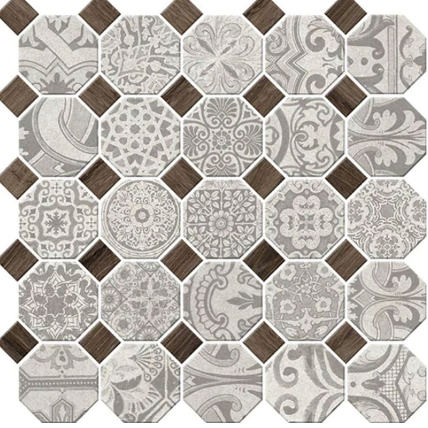Picture of Daltile - Rhetoric Octagon Mosaic Aristotle White Mix