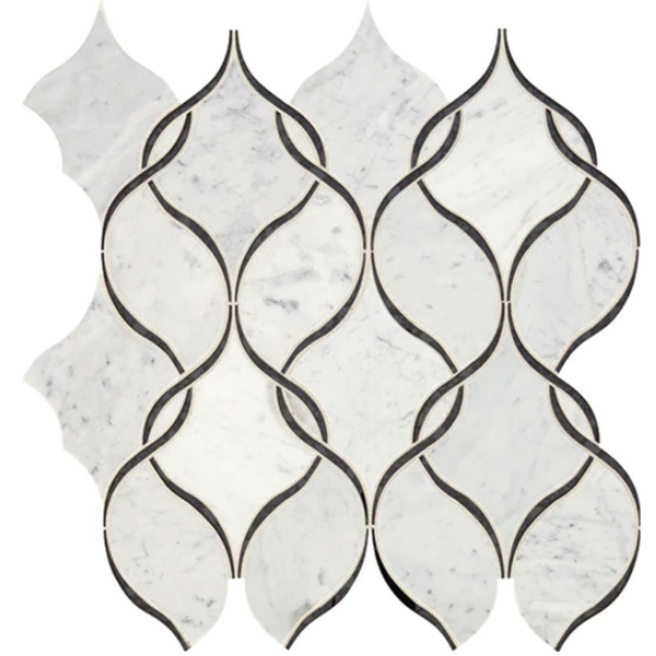 Picture of Daltile - Lavaliere Intertwining Arabesque Carrara White Antique Mirror