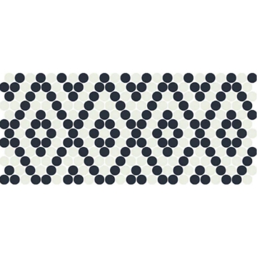 Picture of Daltile - Keystones Blends Penny Rounds Arctic White Black Diamond