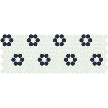 Picture of Daltile - Keystones Blends Penny Rounds Arctic White Black Rosette