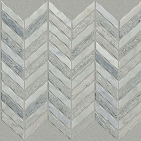 Picture of Shaw Floors - Chateau Chevron Bianco Carrara Blue Grigio