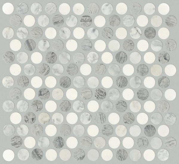 Picture of Shaw Floors - Chateau Penny Round Bianco Carrara Blue Grigio